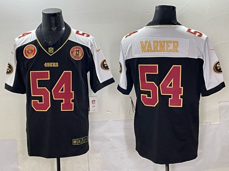Men 2025 Nike San Francisco 49ers #54 Warner Black Limited NFL Jersey style 0068